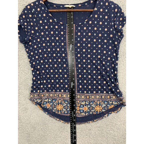 LUCKY BRAND S/P Blue Floral Mandal Geometric Artistic Design Sleeveless Shirt - Picture 8 of 9